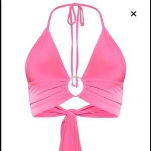 Hot Pink Tie Halter&Back Top